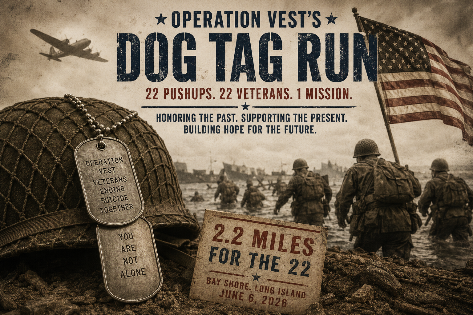 World War II inspired Dispatch artwork for Operation VEST's Dog Tag Run
