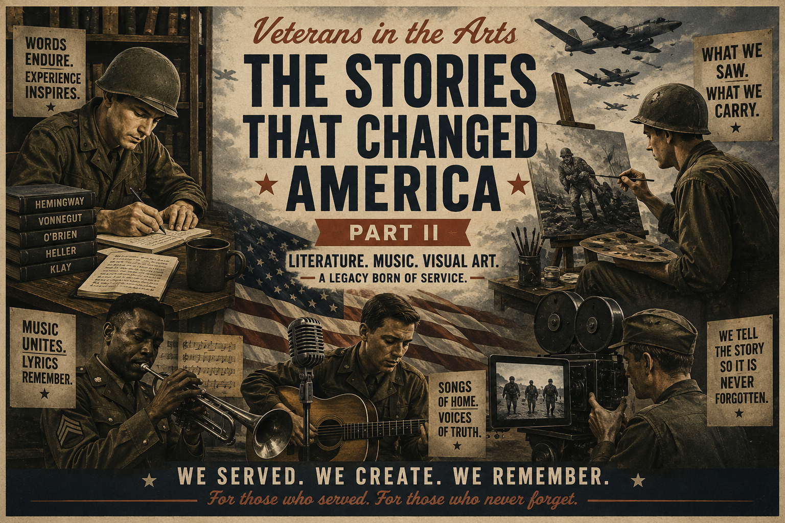 World War II inspired Dispatch artwork honoring veteran writers, musicians, painters and storytellers